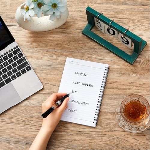 Lewtemi 6 Pack Small Left Handed Notebook 8"x5" Lefty Spiral Notebooks Wire Bound Mini Notebook 50 Sheets College Ruled Paper Journal(Colorful) - color: Colorful