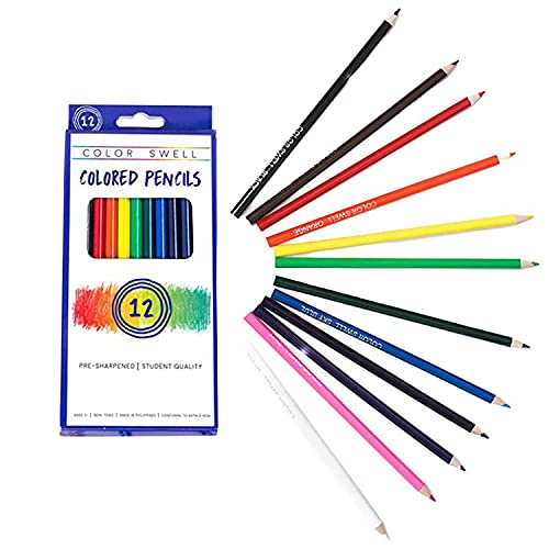 Color Swell Bulk Colored Pencils, Pre-Sharpened, 1 Pack (12 Total) - size: 1 Pack / 12 Colored Pencils