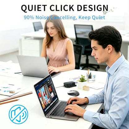 Small Wireless Ergonomic Computer Mouse for Laptop PC Desktop Chromebook | Silent Cordless Mice with Side Buttons, USB Receiver, 1000/1600/2400 DPI, Quiet Click, for Small to Medium-Sized Hands - Grey