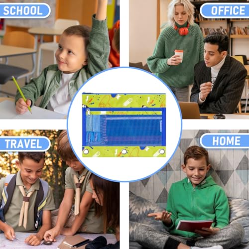 WAWSAM Game Pencil Pouch for 3 Ring Binder, Binder Pencil Pouches for boys with Zipper, Pencil Case with Clear Window, Cosmetic Bags for Office School College Supplies - color: Game