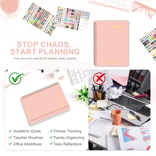 Planner 2026-2027, Weekly and Monthly Academic Year Calendar Planner, July 2026 - June 2027, Daily Agenda Book for Office School Supplies, A5(6.3'' x 8.5'') - color: C-Pink, size: 6.3"x8.5"(Jul 2026-Jun 2027)
