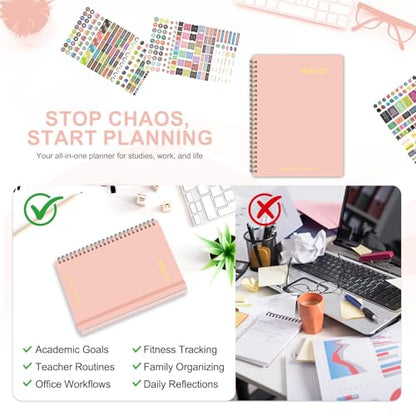 Planner 2026-2027, Weekly and Monthly Academic Year Calendar Planner, July 2026 - June 2027, Daily Agenda Book for Office School Supplies, A5(6.3'' x 8.5'') - color: C-Pink, size: 6.3"x8.5"(Jul 2026-Jun 2027)