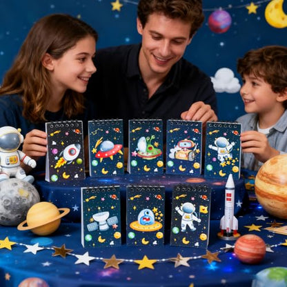 8 Pcs Mini Astronaut Spiral Notebooks 3.9 x 2.4 Inch, Mixed Blue Cartoon Space Themed Journal Lined Memo Pad, Portable Coil Notepads for Kids Birthday Holiday Party Student Classroom Gifts Supplies - color: Astronaut
