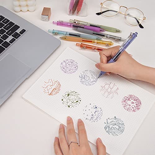 WRITECH Retractable Gel Pens Quick Dry Ink Pens 0.5mm Bullet Multicolor For Journaling, Drawing, Doodling, and Notetaking (Multicolor) - color: M Bright-2