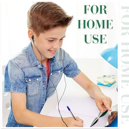 Kanayu 50 Pack Wired Earbuds Bulk for Classroom Ear Headphones Wired Basic Student Earbuds No Microphone with 3.5mm Jack for Class Laptop School Library, Individually Bagged (Green) - color: Green