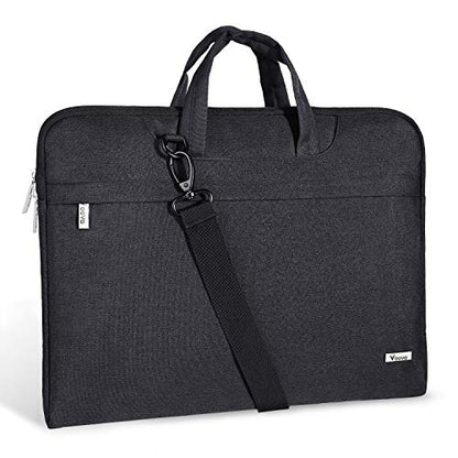 Voova Laptop Bag 17 17.3 Inch Waterproof Laptop Sleeve Case with Shoulder Straps & Handle, Computer Case Cover Slim Briefcase Compatible with 17-18” Hp Dell Asus Acer, Black - color: Black, size: 17-17.3 In