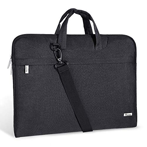 Voova Laptop Bag 17 17.3 Inch Waterproof Laptop Sleeve Case with Shoulder Straps & Handle, Computer Case Cover Slim Briefcase Compatible with 17-18” Hp Dell Asus Acer, Black - color: Black, size: 17-17.3 In