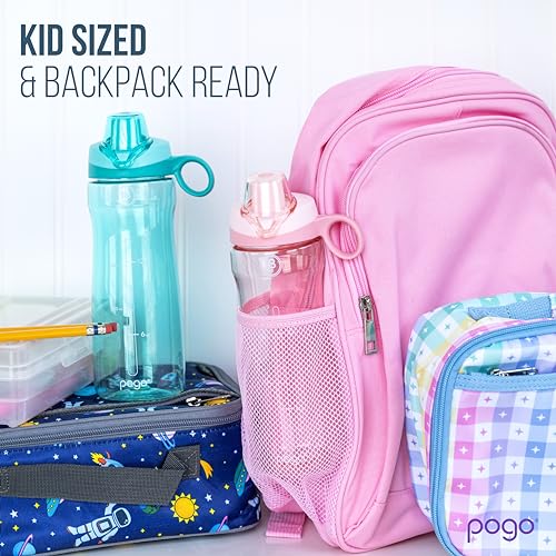 Pogo BPA-Free Tritan Plastic Water Bottle with Soft Straw Lid, 18 Oz, Fuchsia (Pack of 6) - color: Fuchsia (Pack of 6)
