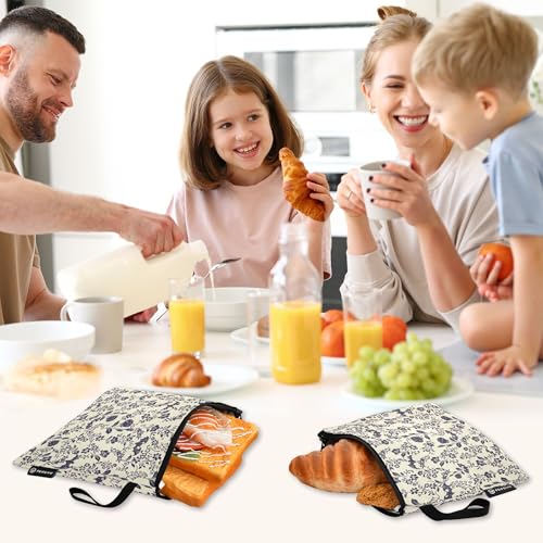 Reusable Food Storage Bags Goth Bats 3 Pack Set Lunch Bag Compact Sandwich Snack Bag Small Medium Large for Lunch, Travel & Organization - color: Bag 12