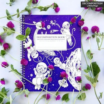Decomposition Kittens in Space College Ruled Spiral Notebook - 9.75 x 7.5 Journal with 160 Lined Pages - 100% Recycled Paper - Cute Notebooks for School Supplies, Home & Office - Made in USA - color: Kittens in Space