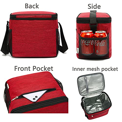 GYEUKHAM Insulated Lunch Bag for Adult/Women/Men, Reusable Large Lunch Box Cooler Soft Leakproof Tote, Thermal Meal Prep Lunch Pail with Adjustable Shoulder Strap for Picnic/School/Travel/Office,Red - color: Deep Red