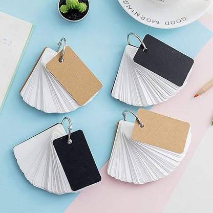 Veemoon 4pcs Simple Style Memo Cards Students English Words Memory Cards Portable Blank - size: 7.00X4.00X3.00CM