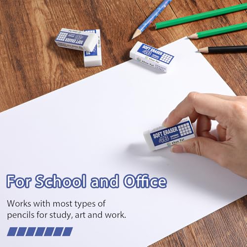120 Pack White Erasers Bulk for Office, Office, Latex-Free Soft Erasers for Adult, Teachers as School Supplies