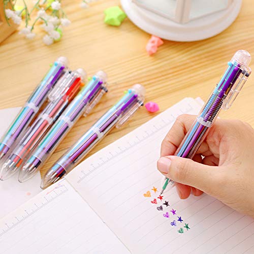 Hutou 24 Pack 0.5mm 6-in-1 Multicolor Ballpoint Pens, Kids Party Favors Pen | Pens for Kids School Supplies, Party Favors