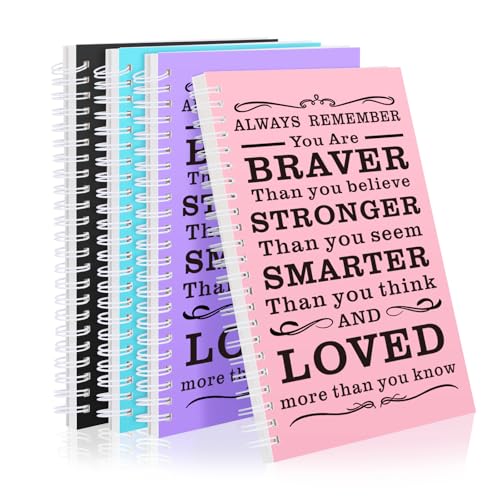 JOHSBYD Spiral Notebook Journal, 4 Pcs Hardcover Spiral Notebooks,College Ruled Hardcover Notebook for Work,A5 Notebooks for Work School Note taking, Lined Journal for Women (always 4 colors) - color: always 4 colors