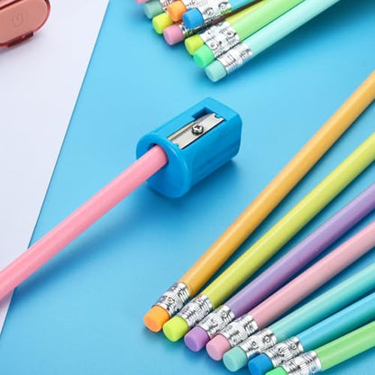 PATIKIL Round Pencils, 48 Pack HB Graphite Pencils with Eraser Wood Pencils Cute Pencil for Classroom Teacher Office Supplies, Light Green - color: Light Green