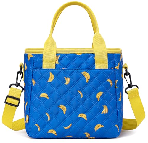 TuErCao Cute Banana Lunch Box for Women Lunch Bags for Work Small Insulated LunchBag for Picnic Travel Shopping, Portable Lightweight Ultrasonic Soft Touch LunchTote for Young Ladies - color: S4: Banana, size: Small