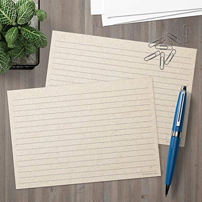 321Done Ruled Note Cards, 5x7 Thick Index Cards - Kraft Tan Card Stock, Notecards & Stationery with Lines for Writing, Stamping - Made in USA, Set of 50 - No Envelopes - size: Large (5 x 7)