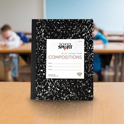 School Smart Hard Cover Composition Book, Unruled, 9-3/4 x 7-1/2 Inches, 100 Sheets (Pack of 3) - size: 1 Count (Pack of 3)