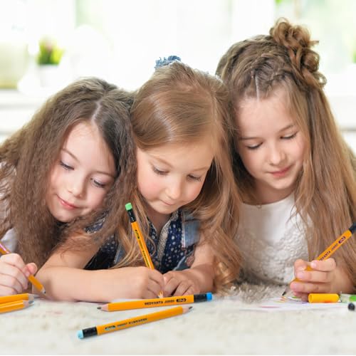 Jumbo HB Pre-sharpened Pencils #2 for Toddlers Preschoolers First Writing, Thick Triangular Grip Fat Pencils with Latex-Free Erasers, Break-Resistant, Back to School Supplies, 12 Count - color: Yellow