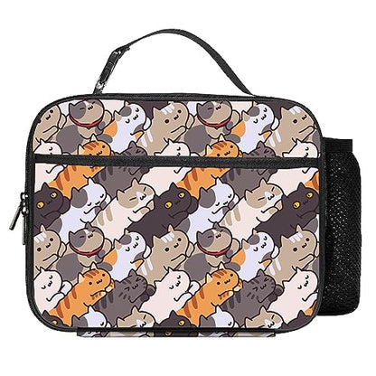 Cat Lunch Bag Reusable Insulated Lunch Box Keep Food Cooler Thermal Lunch Tote for Women Men - color: Cat