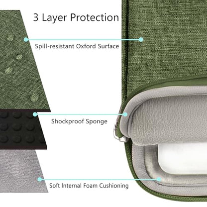 Voova Laptop Sleeve Carrying Case 14 15 Inch Compatible with MacBook Air 15 M2/M3/M4 2022-2025, MacBook Pro 15, Hp Chromebook 14, Waterproof Slim Computer Cover Bag,Army Green - color: Army Green, size: 14-15 Inch