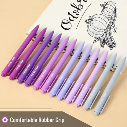Mr. Pen- Retractable Gel Pens, 12 Pack, Black Ink, Lavender Legacy Barrel | Fine Point 0.5mm, Fast Dry, Smooth Writing, Cute Pens for Drawing, Writing Planner and School Supplies - color: Lavender Legacy Barrel, Black Ink, size: 12 Pack