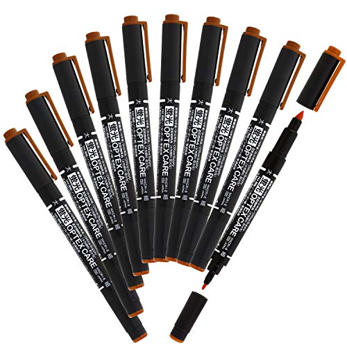 Zebra B-WKCR1-E Highlighter, Optex Care, Brown, 10 Pieces - color: Brown 10 Count