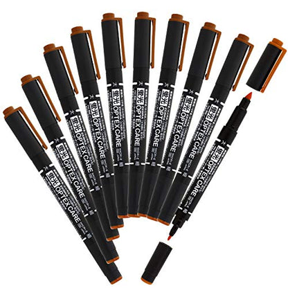 Zebra B-WKCR1-E Highlighter, Optex Care, Brown, 10 Pieces - color: Brown 10 Count