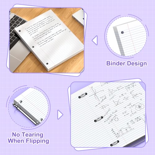 Loose Leaf Paper, 8x10.5 College Ruled, Notebook Paper for 3 Ring Binders, White Binder Notebook, 3 Hole Punch Paper, 100 Sheets/pack, 2 Pack - color: White-2Pack, size: 8x10.5 College Ruled