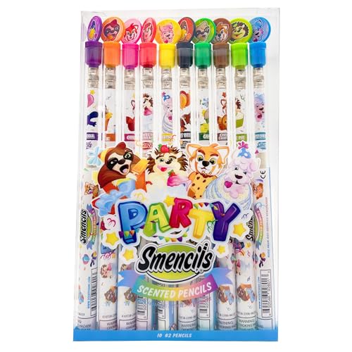 Party Smencils - Patented Gourmet Scented Graphite HB #2 Pencils made from Recycled Newspapers, 10 Count, Gifts for Kids, School Supplies - color: Party