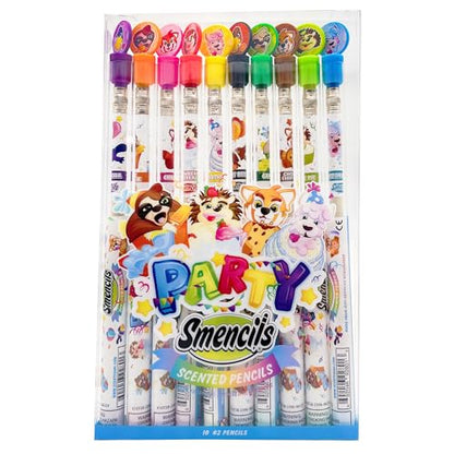 Party Smencils - Patented Gourmet Scented Graphite HB #2 Pencils made from Recycled Newspapers, 10 Count, Gifts for Kids, School Supplies - color: Party
