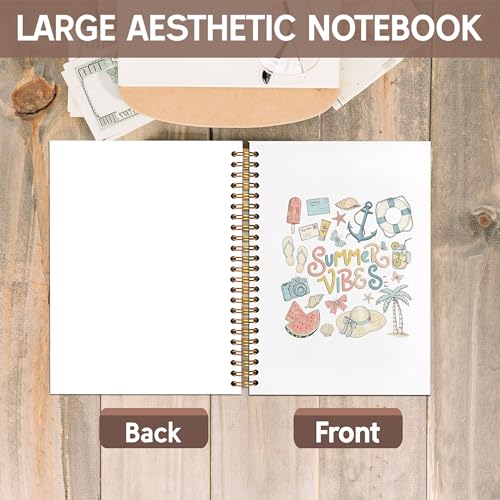 KAOWT Summer Coastal Notebook Journal, Tropical Beach Ocean Notebooks for Note Taking, Preppy Summer Vibes Journal, Beach Lover Gifts, Hardcover Spiral Notebook 5.5x8.3in - color: Summer notbook-Coastal