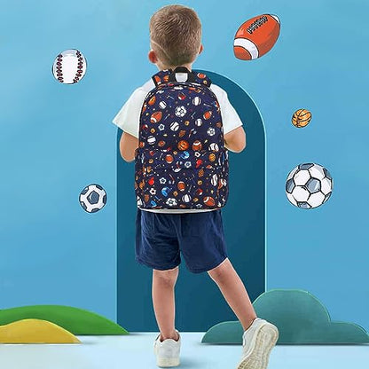 CAMTOP Backpack for Kids, Boys Girls Preschool Backpacks with Lunch Box Toddler Kindergarten School Bookbag Set - color: Soccer Baseball