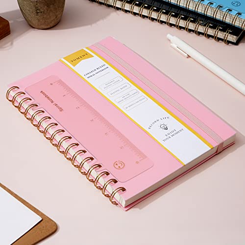 Yoment Lined Spiral Notebook Journal for Women Men A5 Small Spiral Notebooks 5x7 160 Pages Pink Notebook College Ruled Spiral Bound Journal for Work Note Taking School, Pink - color: Pink, style: C - Line - A5