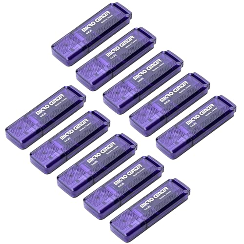 INLAND Micro Center SuperSpeed 10 Pack 64GB USB 3.0 Flash Drive Gum Size Memory Stick Thumb Drive Data Storage Jump Drive, 10X Faster Than USB 2.0 USB Drive (64G 10-Pack) - color: Blue - 64GB x 10
