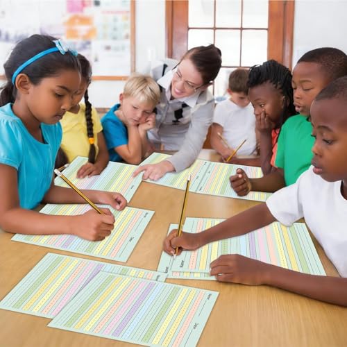 OBUSATT 100 Sheets Multi-Color Raised Line Paper Kindergarten Practice Tactile Writing Papers with 0.5inch Spacing Primary Handwriting Tablet for Kids Teachers Sensory with Line 8.5 x 11 Inch