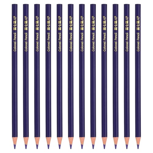 PATIKIL Blue Lotus Colored Pencils Set,12 Pcs Oil Color Pencils Wooden Coloring Drawing Pencil for Artists Art Painting - color: Blue Lotus