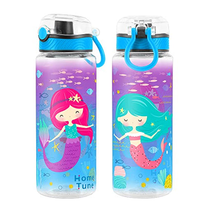 Cute Water Bottle for School Kids Girls, BPA FREE Tritan & Leak Proof & Easy Clean & Carry Handle, 23oz/ 680ml (Mermaid 2) - color: Mermaid 2