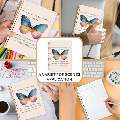 Inspirational Gifts for Women Butterfly Spiral Notebook, Inspirational christian Journal, Motivational Spiral Scripture Notebook for Note Taking,Hardcover Spiral Journal Notebook 5.5x8.3 Inch - color: Butterfly
