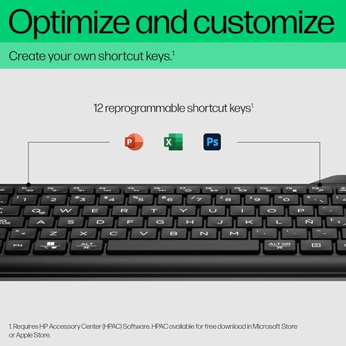 HP 460 Multi-Device Bluetooth Keyboard - Bluetooth with Swift Pair to 3 Multi-Devices, Compatible with Windows/Mac/Chromebook, Laptop, Notebook Black (7N7B8AA) - color: Black, style: Multi-Device KB
