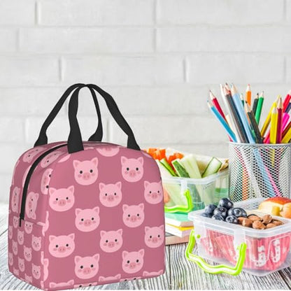 Cute Cartoon Pig Lunch Box - Insulated Lunch Bags for Kids Boys Girls Reusable Lunch Tote Bags, Perfect for School/Camping/Hiking/Picnic/Beach/Travel - color: Cute Cartoon Pig