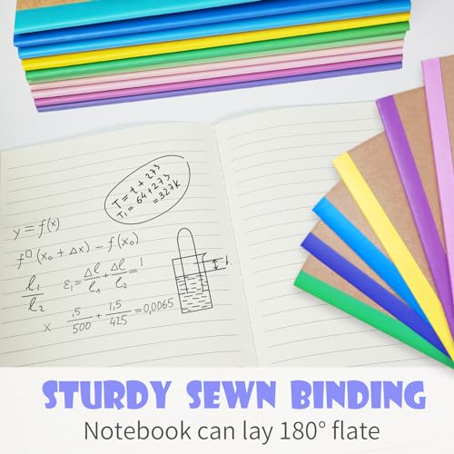 100 Pack A5 Colorful Ruled Lined Mini Notebook Journals Bulk, Soft Cover Kraft Composition Notepad Memo Cuadernos for Girls, Students, Traveler, Note Taking, School Supplies | soft cover kraft mini notebooks for students, girls, travelers, school supplies