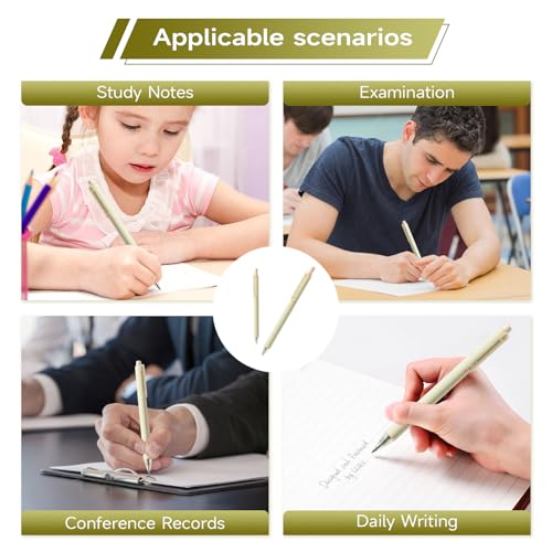 Gel Pens, 6 Pcs 0.5mm Black Ink Pens Fine Point Aesthetic Pens Smooth Writing Pen Cute Office School Supplies Gifts for Women Men - color: 6 Beige Black Ink