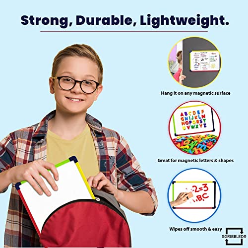 Small White Board Dry Erase Board for Kids Portable 9"x12" Lapboard Travel Drawing Magnetic Mini Whiteboard for Students Teachers School Supplies Small Dry Erase Board for Kids 4 Markers Included - style: Set of 1 Board & 4 Markers
