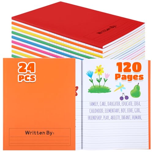 Henoyso 24 Pcs Primary Composition Notebooks k-2 for Kids, 120 Pages Draw and Write Journal Bulk for Kindergarten Classroom Preschool Teachers, Back to School Supplies (Colorful) - color: Colorful