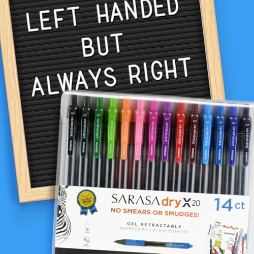 Zebra Pen Sarasa Dry X20 Retractable Gel Pens, 0.7mm Medium Point, Blue Ink with Rapid Fast Dry Ink Technology, Ideal for the Left-Handed, Eliminates Smudging and Smearing in Seconds, 36-Pack (46236) - color: Blue B