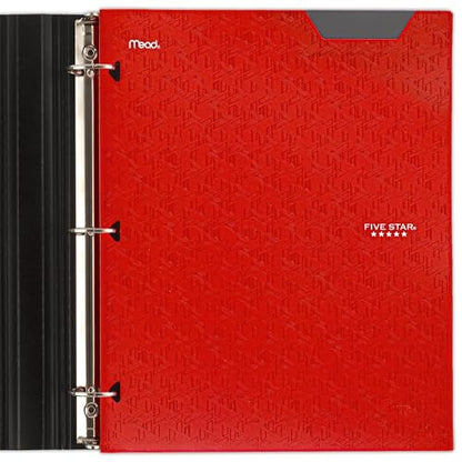 Five Star 2-Pocket Folder, Plastic Folder with Stay-Put Tabs, Fits 3-Ring Binder, Holds 8-1/2" x 11" Paper, Fire Red (333420D-ECM) - color: Fire Red