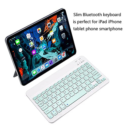 Ultra-Slim Bluetooth Keyboard Portable Mini Wireless Keyboard Rechargeable for Apple iPad iPhone Samsung Tablet Phone Smartphone iPadOS iOS Android (10 inch Green) - color: 10 inch Green