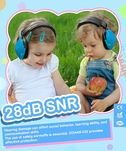 ZOHAN Kids Noise Cancelling Headphones - 25dB NRR Kids Ear Protection 3 Pack, Hearing Protection Safety Ear Muffs for School Monster Truck Fireworks Travel Studying Concerts Events - color: 3pack - Blue+green+pink2.0